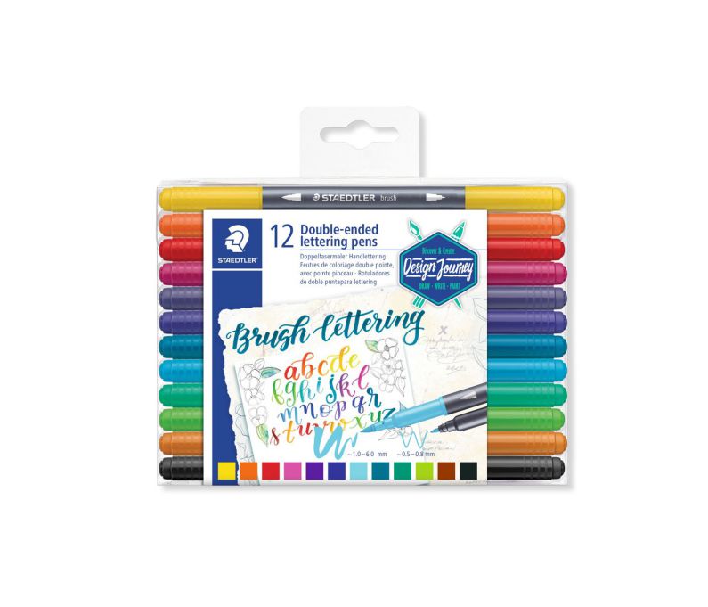 ΜΑΡΚΑΔΟΡΟΙ ΜΕ ΔΙΠΛΗ ΜΥΤΗ BRUSH PEN (ΠΙΝΕΛΟ) 12ΤΕΜ